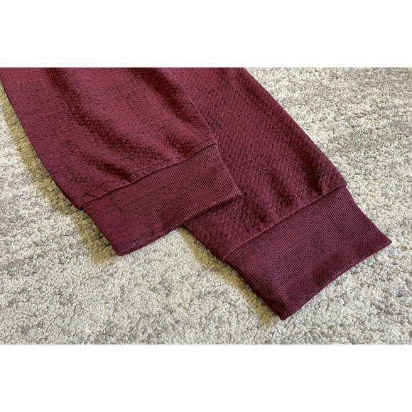 Hollywood Mens XL Joggers Sweatpants Maroon Texture Zipper Pockets NWT N7 - Picture 11 of 12